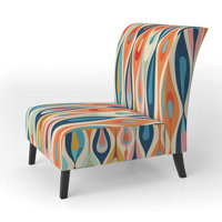 Retro Abstract Drops XI - Upholstered Contemporary Slipper Chair, Geometric Abstract Accent Chair by Red Barrel Studio