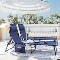 Serik Outdoor Lounge Chair Foldable Chair Adjustable Height Patio Lounge Chair with Pillow and Bag,Suitable for Beach,Lawn and Pool