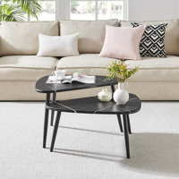Jisella 2 Piece Semi Nesting Asymmetric Coffee Table Set by Wrought Studio
