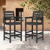 Dalson Plastic Bar Stool Adirondack Chair Set by Winston Porter