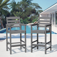 Dalson Plastic Bar Stool Adirondack Chair Set by Winston Porter