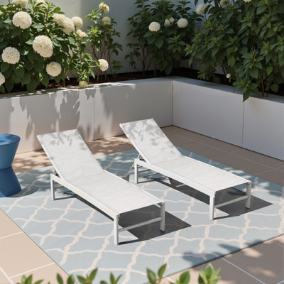 Marilea Outdoor Aluminium Reclining Chaise Lounge by Ebern Designs