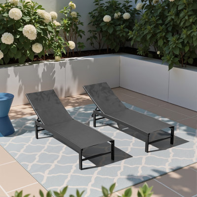 Marilea Outdoor Aluminium Reclining Chaise Lounge by Ebern Designs