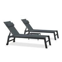 Laylaann Outdoor Metal Chaise Lounge with Table by Ebern Designs