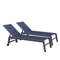 Kordarius Outdoor Metal Chaise Lounge with Table