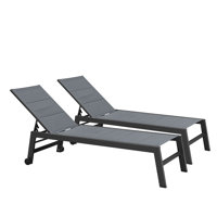 Kordarius Outdoor Metal Chaise Lounge with Table