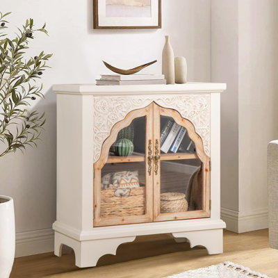 Olcott 2-door Accent Cabinet with Visible Acrylic Door by Ophelia & Co.
