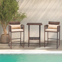Haverhill Wicker Bar Set with Stools