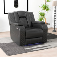 Lamica 37.8" Wide Modern Multifunctional Vegan Leather Dual Motor Power Recliner