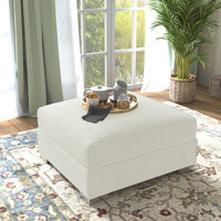 Jarl 35.43" Wide Upholstered Corduroy Ottoman With Reversible Cushions by Latitude Run