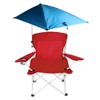 Seidler 220.5 lbs Capacity Foldable Camping Chair with Detachable 360° Sun Canopy 600D Oxford Fabric by Arlmont & Co.