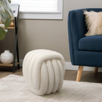 Stylish Upholstered Backless Stool for Home Décor – Decorative Accent Stool for Living Room and Vanity – Perfect Foot Stool for Bedroom – 18", White by Ivy Bronx