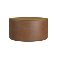 Morgun Vegan Leather Ottoman by Ebern Designs