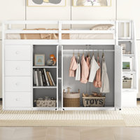 Jaquise Full Storage Loft Bed with Stairs, Armoires and Drawers by Harriet Bee