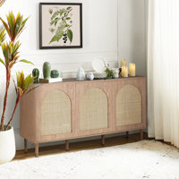 Castyn 56" W Rattan Door Sideboard with Adjustable Shelves by Kelly Clarkson Home