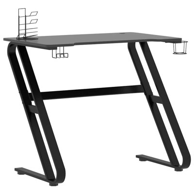 Maleck Gaming Desk with ZZ-Shaped Legs, Ergonomic Computer Desk, Sturdy PC Desk for Gamers by Inbox Zero