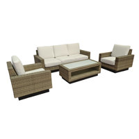 Ravinia 4-Piece Wicker Outdoor Seating Group with Sunbrella Cushions