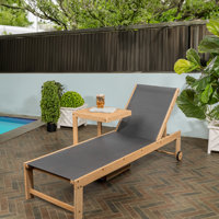 Casundra 73.23" Long Reclining Acacia Single Chaise by Wade Logan