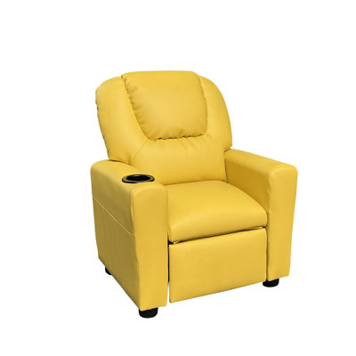 Bianco 23"W PU Leather Kids Recliner Chair with Cupholder by Ebern Designs