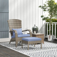 Tenley Steel Adirondack Chair with Ottoman by Winston Porter