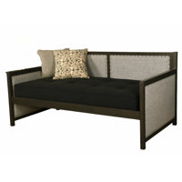 Corena Upholstered Daybed with Canton Black Mattress by Red Barrel Studio