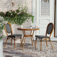 Rylan Round Indoor/Outdoor Commercial Bistro Set with Table and Two Chairs