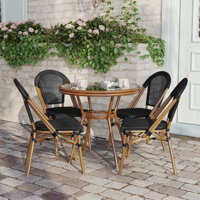 Rylan Indoor/Outdoor Commercial Bistro Set with Table and Four Chairs by Beachcrest Home