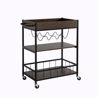 Kenhorst Rolling Kitchen Cart with Manufactured Wood Top by Ebern Designs
