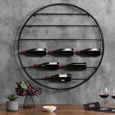 Anakin 12 Bottle Wall Mounted Wine Bottle Rack Black by 17 Stories