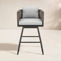 Haimes Metal Outdoor Stool with Cushion by Joss & Main