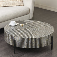 Maly Round Mother of Pearl Coffee Table by Langley Street
