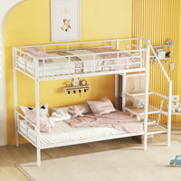 Caitlynn Metal Bunk Bed with Storage Stairs by Mason & Marbles