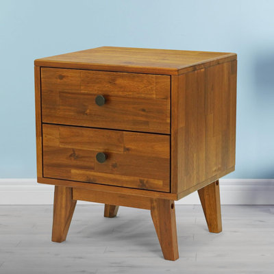Acacia Cowden 2 - Drawer Solid Wood Nightstand by Millwood Pines