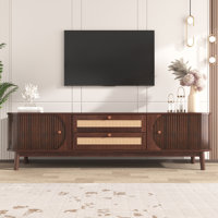 Holle Rattan TV Stand Media Console for TVs up to 75