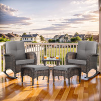 Gaetanino Wicker Outdoor Rocking Chair by Red Barrel Studio