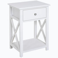 Marhill End Table Nightstand with Storage Drawer, Open Shelf by Breakwater Bay