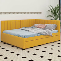 Aynslie Full Size Upholstered Daybed with 2 Storage Drawers Sofa Bed Frame by Latitude Run