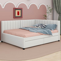 Aynslie Full Size Upholstered Daybed with 2 Storage Drawers Sofa Bed Frame by Latitude Run