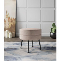 Bailey Woven Polyester Blend Upholstered Ottoman by Manhattan Comfort