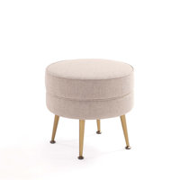 Bailey Woven Polyester Blend Upholstered Ottoman