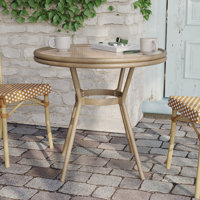 Rylan Indoor/Outdoor Commercial Glass Top Bistro Table by Beachcrest Home