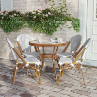 Rylan Indoor/Outdoor Commercial Bistro Set with Table and Four Chairs by Beachcrest Home