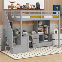 Philippa Kids Twin Loft Bed with Drawers by Harriet Bee