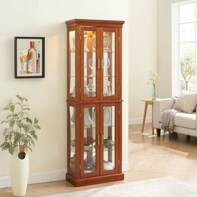 Ahriya Diapaly Dining Cabinet with Adjustable Shelves and Mirrored Back Panel by Red Barrel Studio