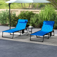 Shawney Outdoor Steel Chaise Lounge