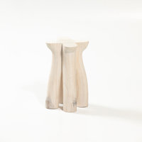 Med Wood Pedestar Burned Dia 17" & H 11" by Wrought Studio
