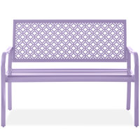 Rhanes Indoor Outdoor Steel Garden Bench w/ Geometric Backrest, Foot Levelers by Winston Porter