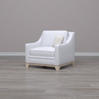 Reyonna 34" Wide Chair in Gray with Solid Wood Legs by Winston Porter