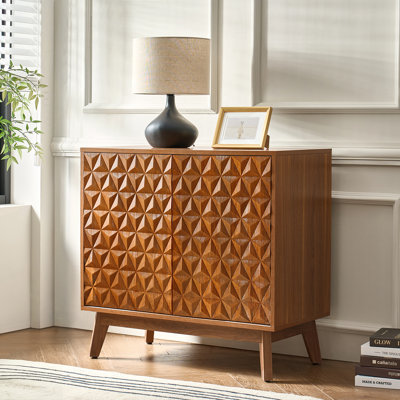 Kuriko 32" Tall 2-Solid Wood Door Accent Cabinet with Adjustable Shelves by Kelly Clarkson Home