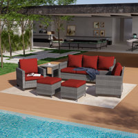 Beatha 7 - Person Outdoor Seating Group with Cushions by Red Barrel Studio